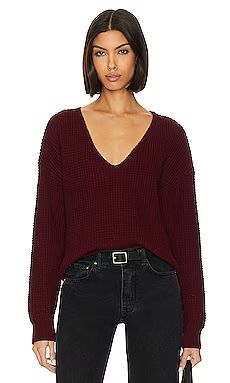 Stitches & Stripes Jake V-Neck in Burgundy from Revolve.com | Revolve Clothing (Global)