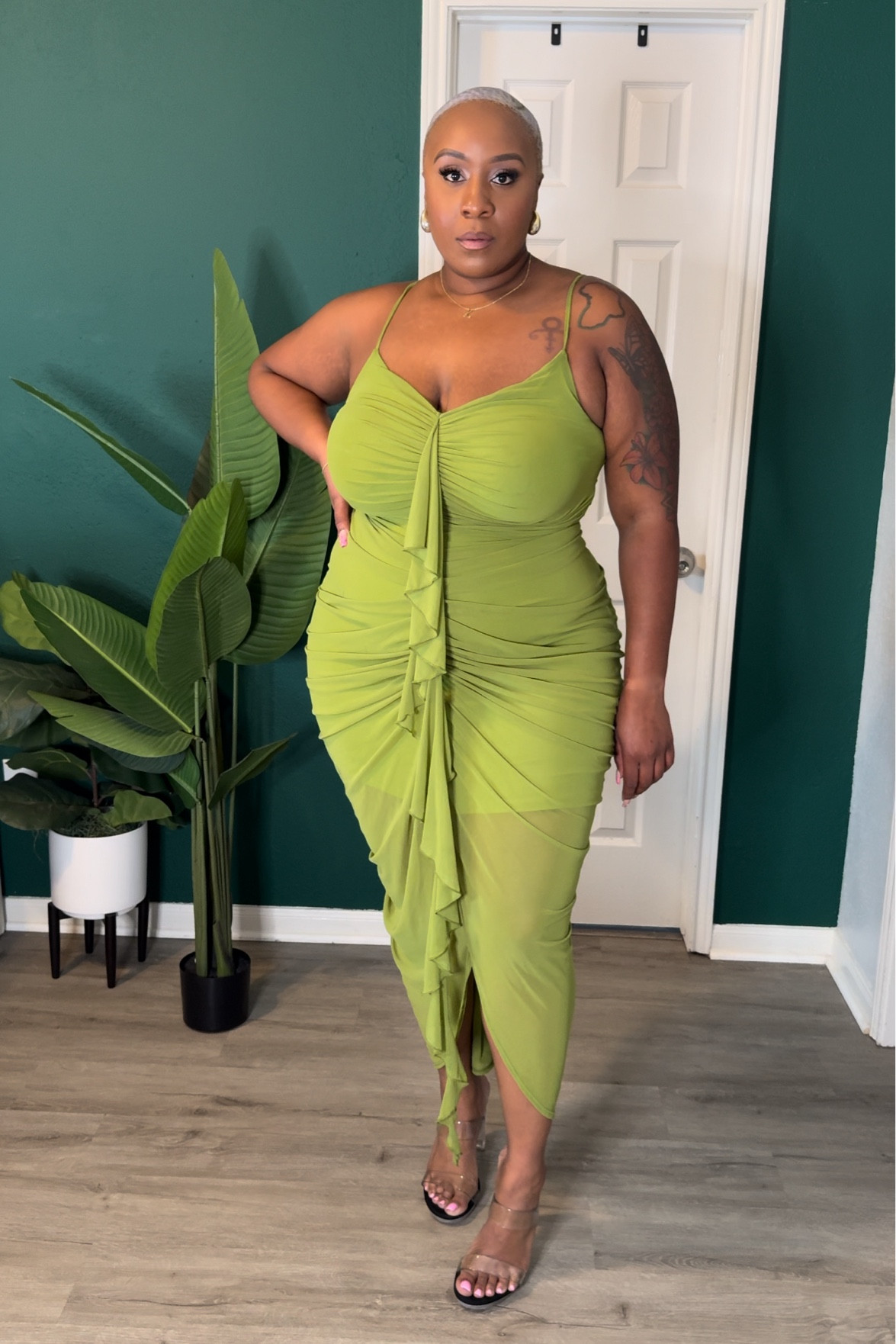 green emerald velvet dress Shein Curve Green Event Dress Size 2XL – DYL Fashions main image 0