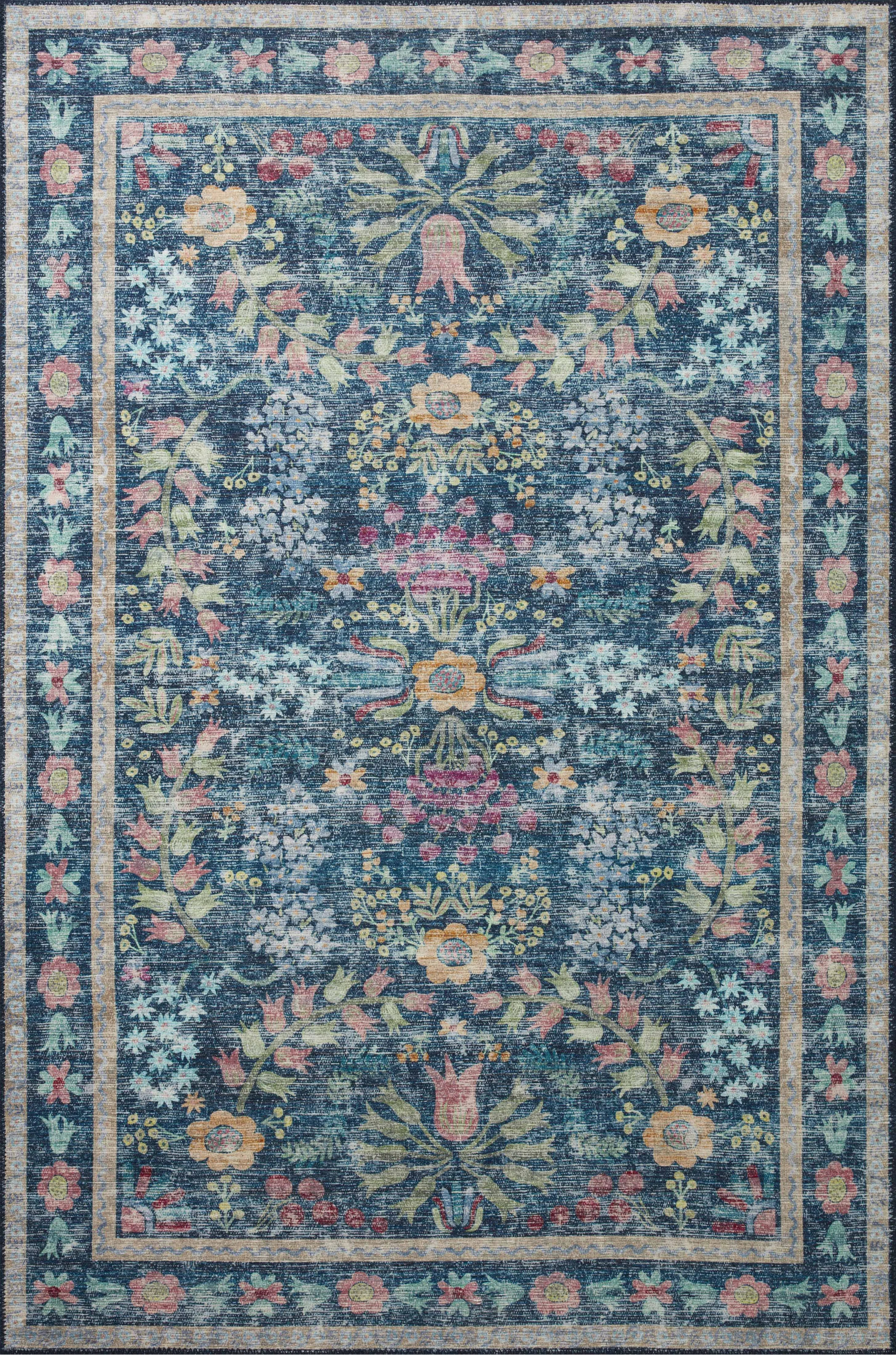 Rifle Paper Co. X Loloi Maison Frances Blue / Multi Area Rug | Wayfair North America