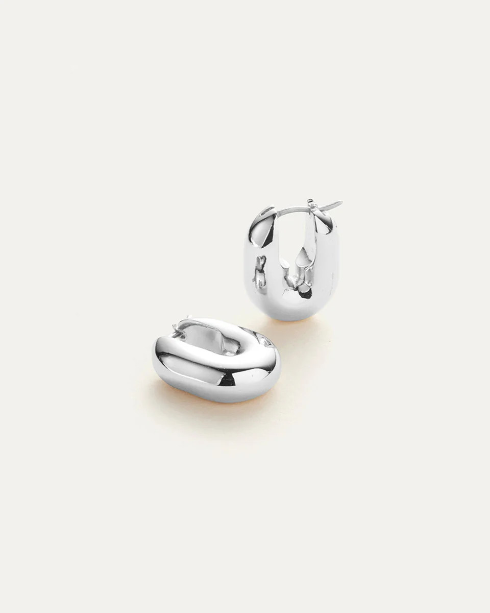 Jenny Bird - Puffy U-Link Earrings - High Polish Silver | Jones & Daughters