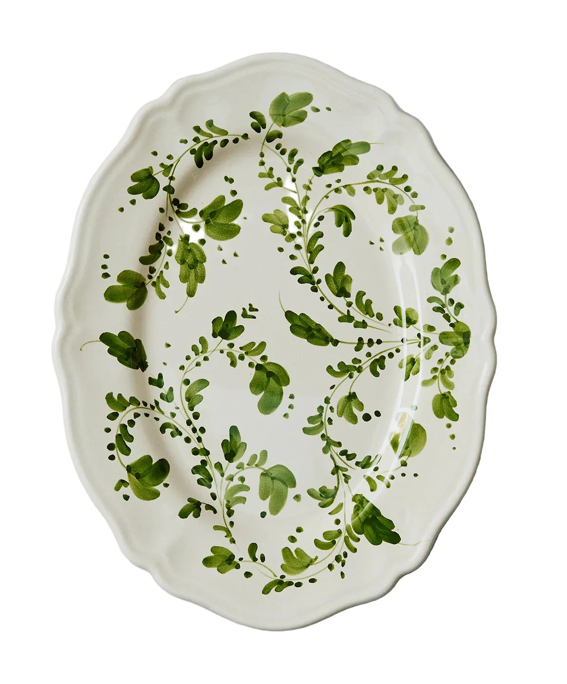 Flora Large Oval Platter in Ivy | Over The Moon