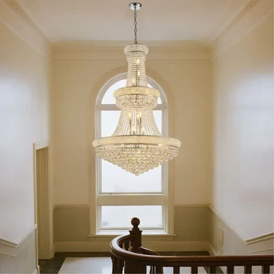 32-Inch Crystal Chandelier, 27-Light French Empire Ceiling Light with LED Bulbs, Adjustable 59-Inch Chain, 3000K Warm Light, for Dining Room, Living R | Wayfair North America