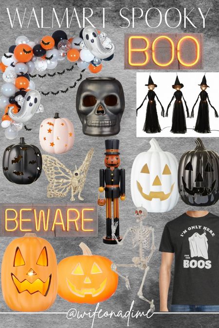 Spooky Halloween decor from Walmart 💀👻 skeleton wax warmer, Jack-o-lantern, witch, ghost balloon arch, neon sign. @walmart #walmartpartner #walmart #walmarthome #walmarthalloween #halloweendecor #spooky 


#LTKhome #LTKunder50 #LTKSeasonal