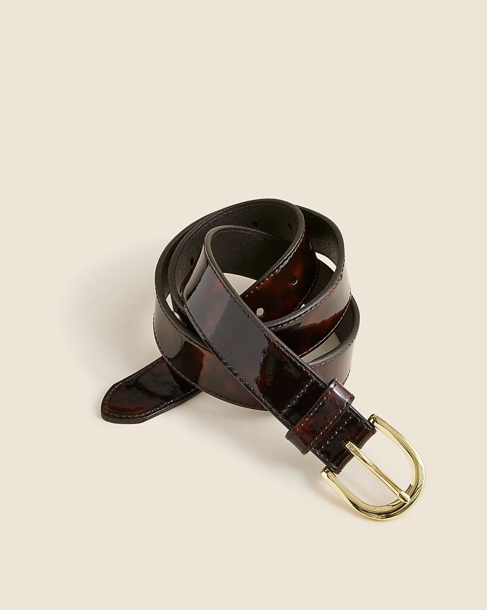 Tortoise patent-leather belt | J. Crew US