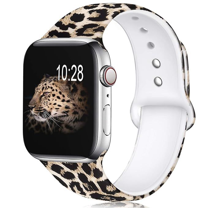 KOLEK Floral Bands Compatible with iWatch 38mm/42mm/40mm/44mm, Silicone Fadeless Pattern Printed ... | Amazon (US)