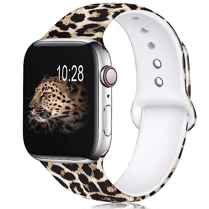 KOLEK Floral Bands Compatible with Apple Watch 38mm/42mm/40mm/44mm, Silicone Fadeless Pattern Pri... | Amazon (US)