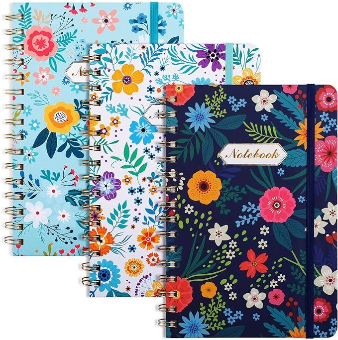 EOOUT 3 Pack A5 Spiral Notebook, Journal for Women, Hardcover Spiral Journal, 6"x 8.5", 160 Pages... | Amazon (US)