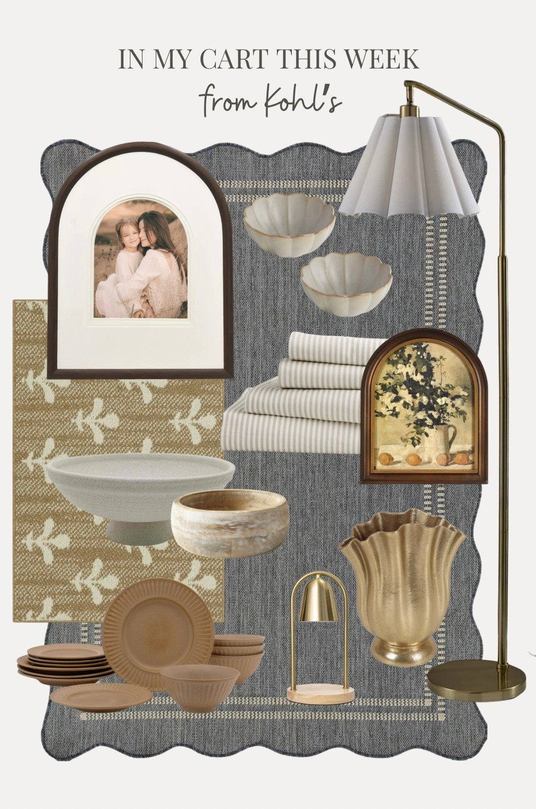 I can’t get over all the gorgeous home goods from @Kohl's right now. And it’s all on sale! This is what I put in my cart this week — I’m especially excited about the brass floor lamp for less than $85!

#LTKHome