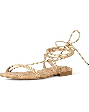 The Drop Women's Samantha Flat Strappy Lace-up Sandal | Amazon (US)
