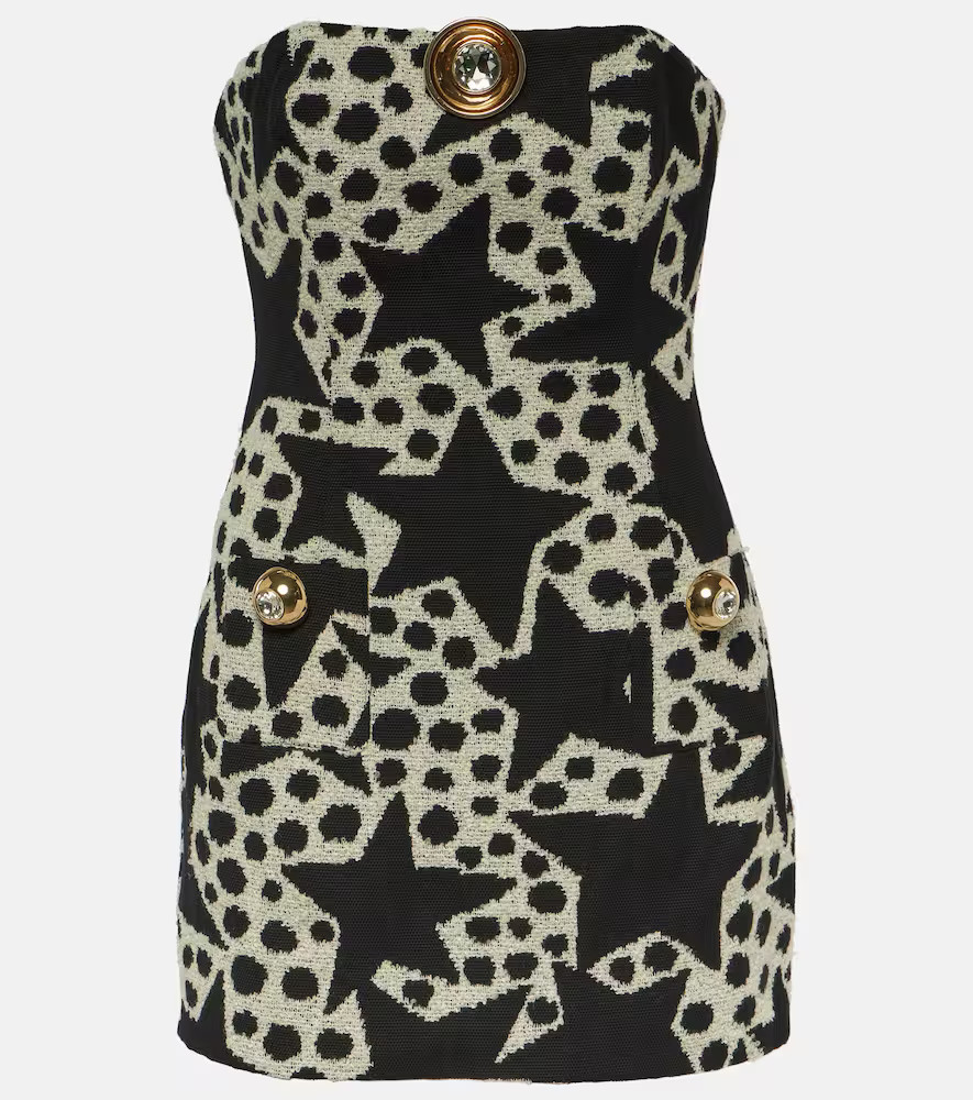 Area Jacquard strapless cotton-blend minidress | Mytheresa (UK)