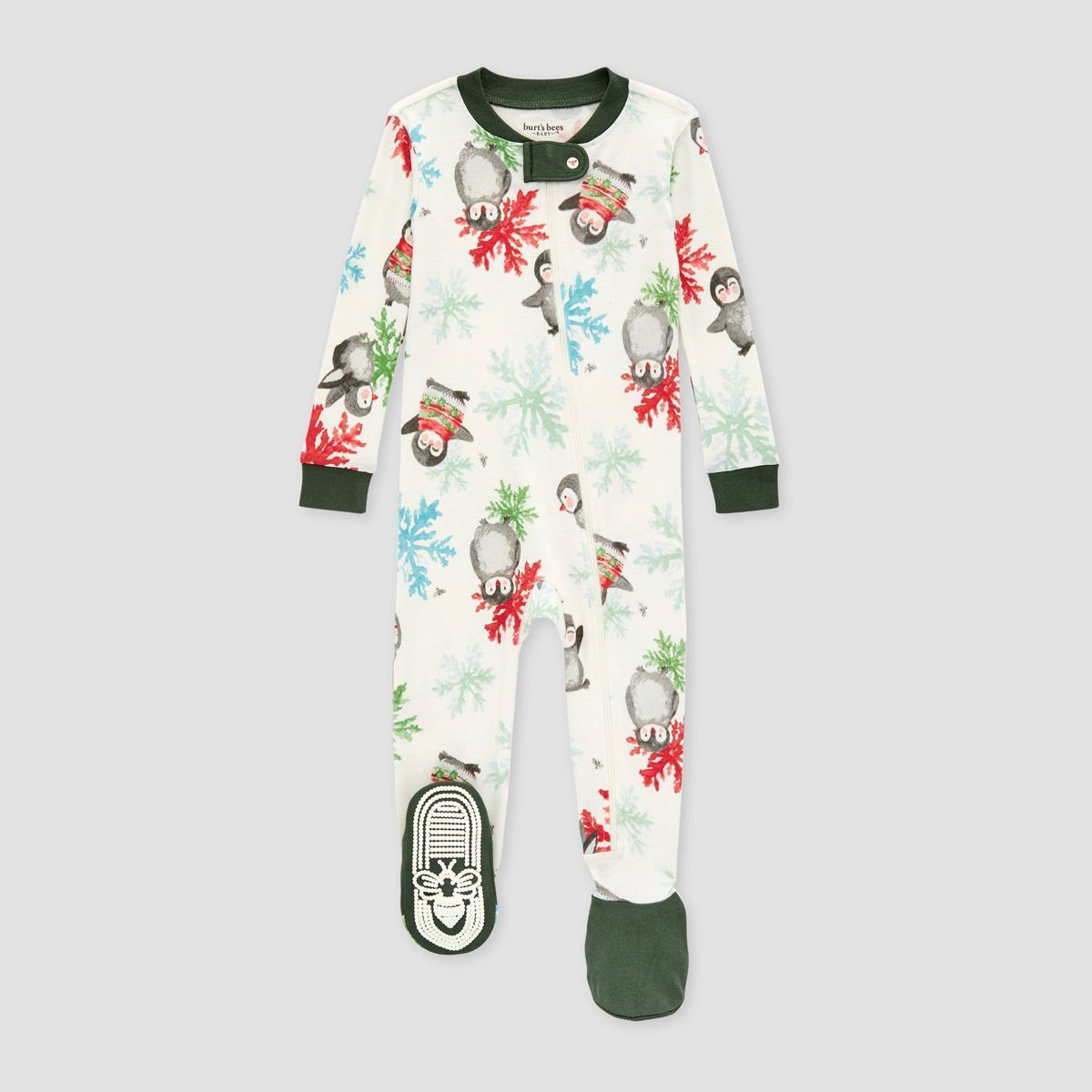 Burt's Bees Baby® Baby Organic Cotton Tight Fit Holiday Footed Pajama | Target