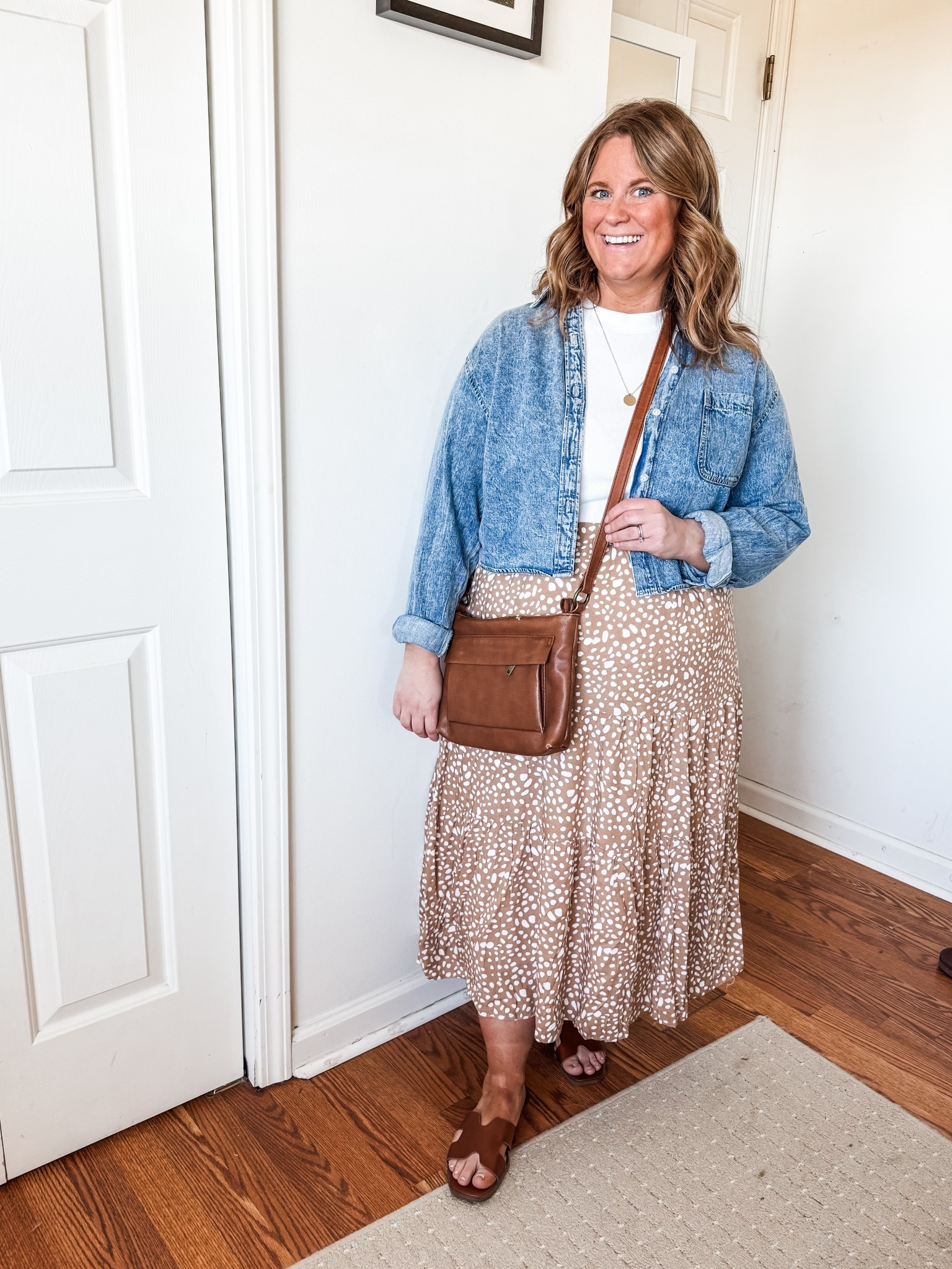 Spring outfit idea: maxi skirt (xl), white tee (xl) and cropped denim shirt (mine is older - linked similar)

#LTKMidsize #LTKPetite #LTKFindsUnder50