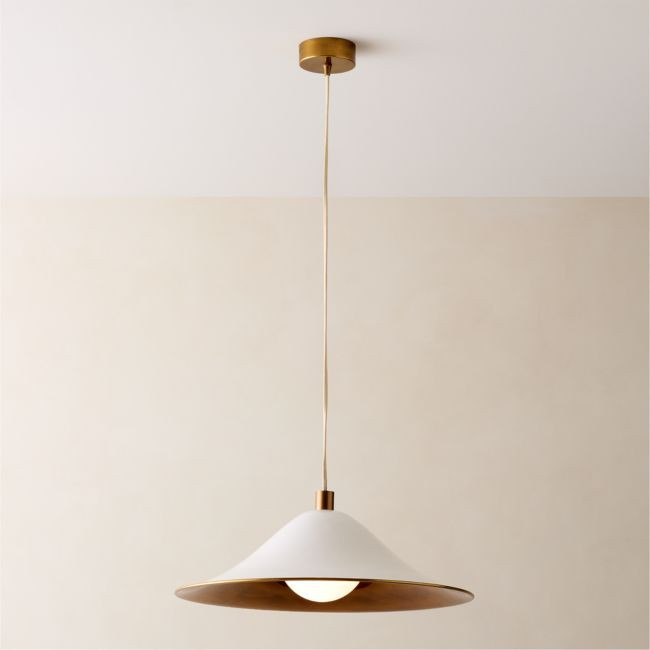 Tens White Enamel Pendant Light | CB2