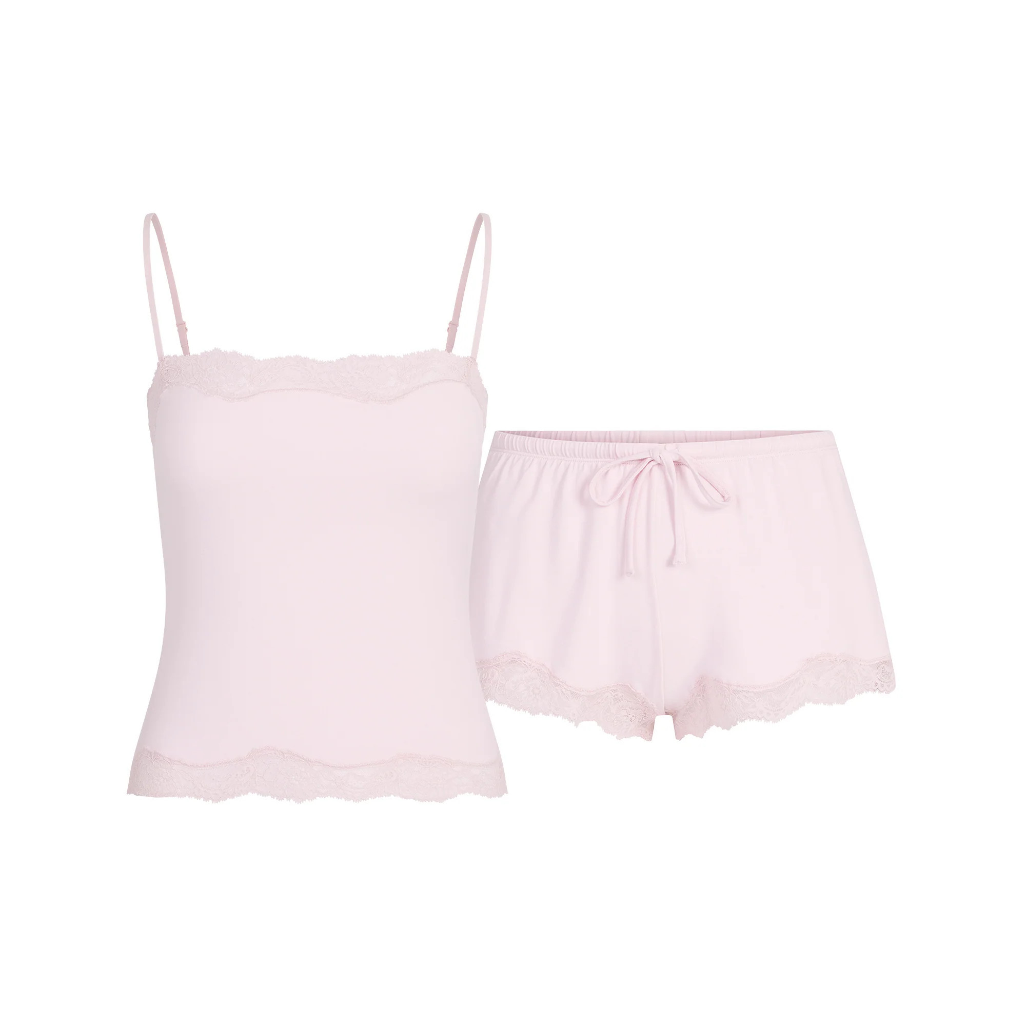 SKIMS Sleep Lace Cami Top And Short Set | Pink | XL | SKIMS (US)