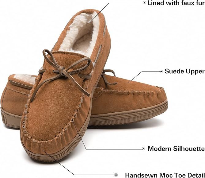 DREAM PAIRS Men's Suede Faux Fur Lined Moccasin Slippers | Amazon (CA)