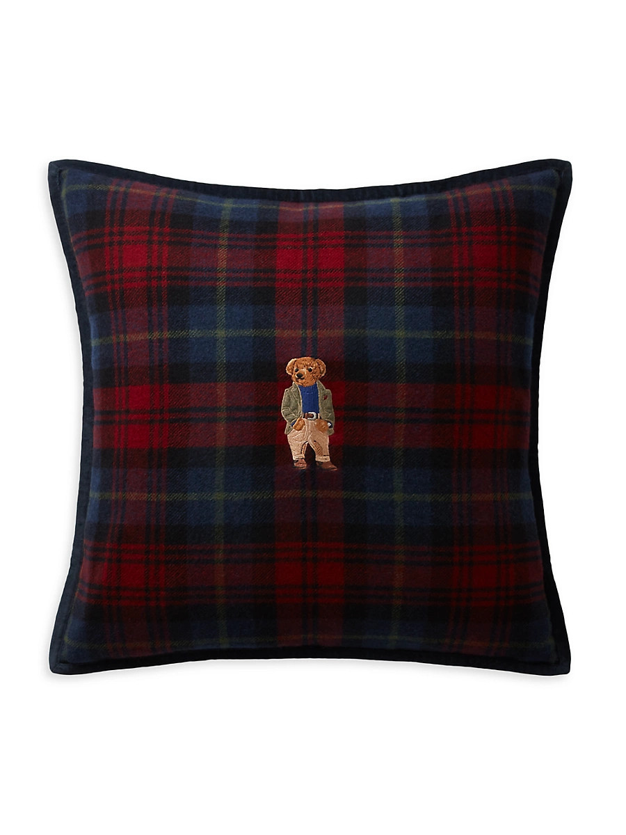 Tartan Bear Throw Pillow - Red | Saks Fifth Avenue