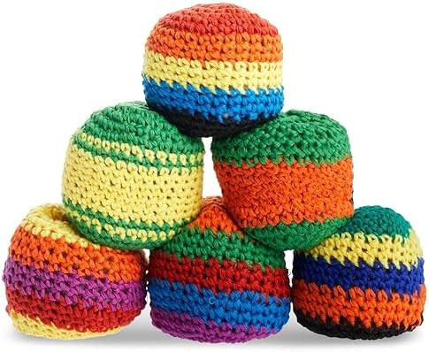 Blue Panda Juggling Balls - 6-Pack, Multicolor Knitted Cotton, 2.5 x 2 x 1.5 in - Juggling Bean B... | Amazon (US)