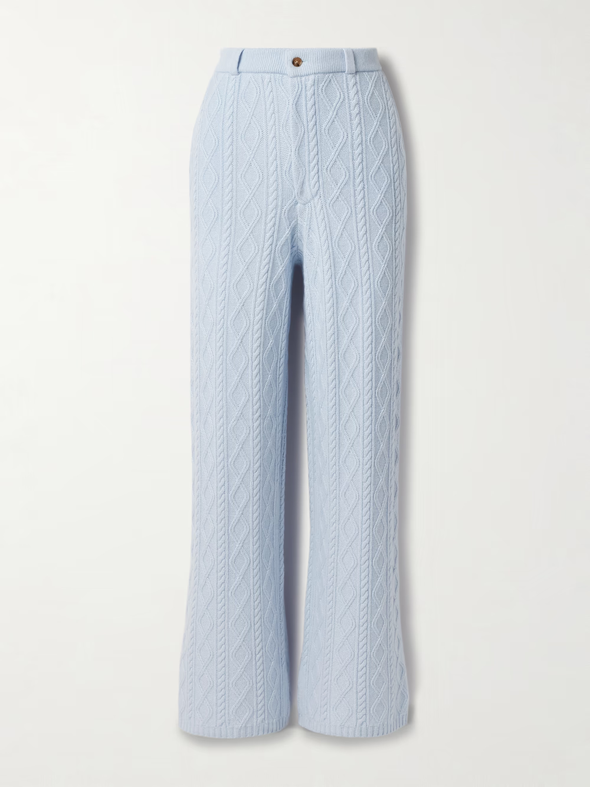 Cable-knit wool and cashmere-blend straight-leg pants | NET-A-PORTER (US)