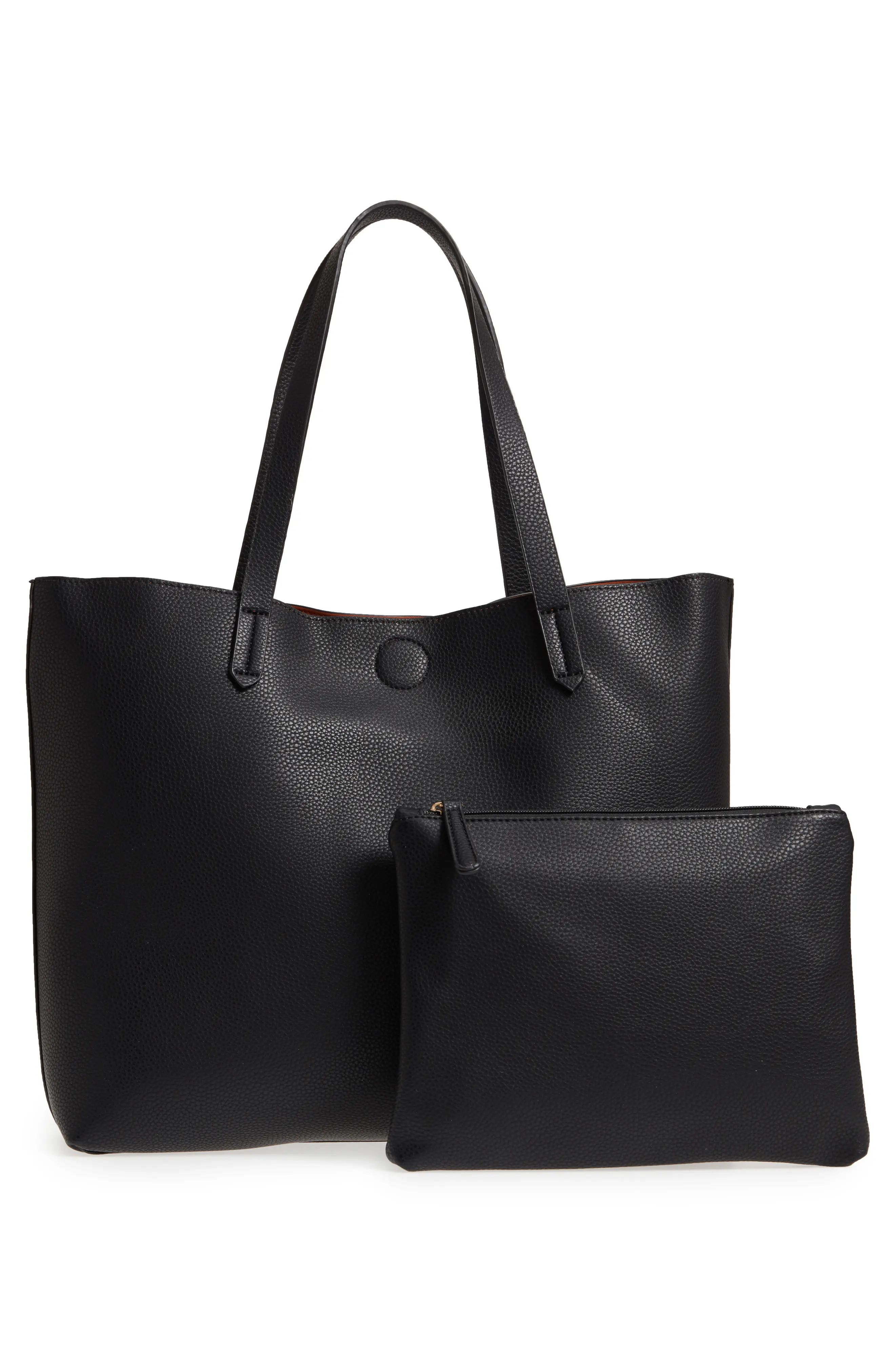 BP. Contrast Lining Faux Leather Tote | Nordstrom