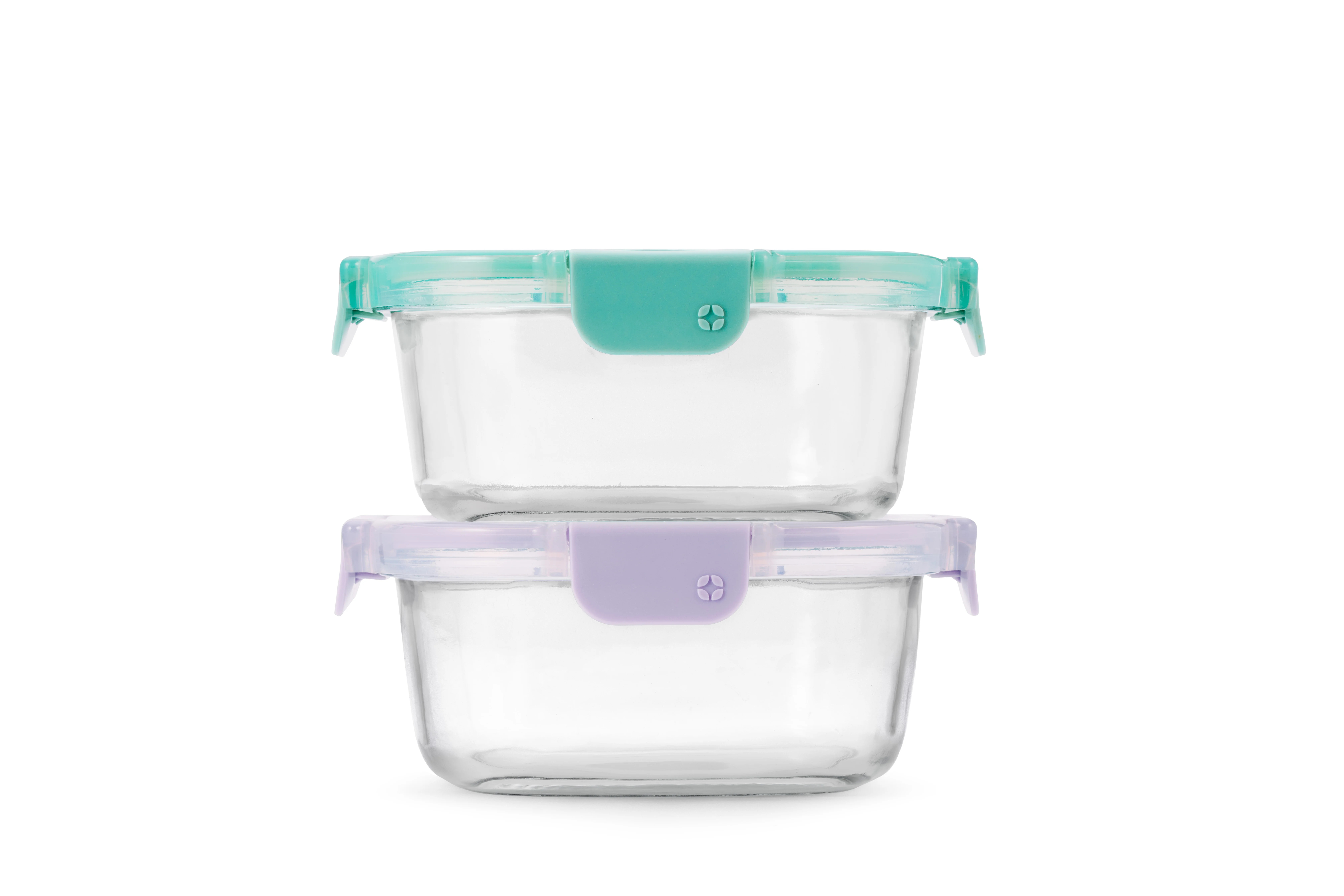 Ello Color Lock 3.4 Cup 2pk Round Glass Meal Prep Containers | Walmart (US)