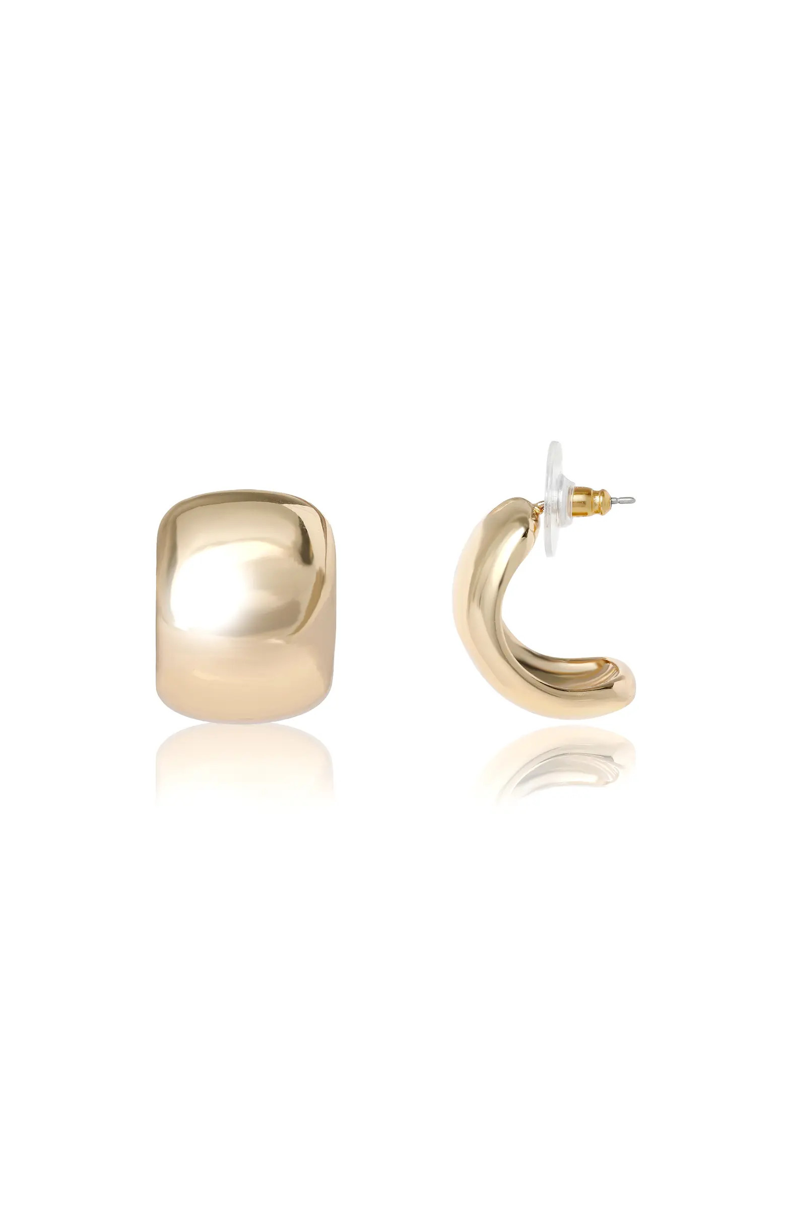 BCBG Wide Gold Hoop Earrings | Nordstrom | Nordstrom