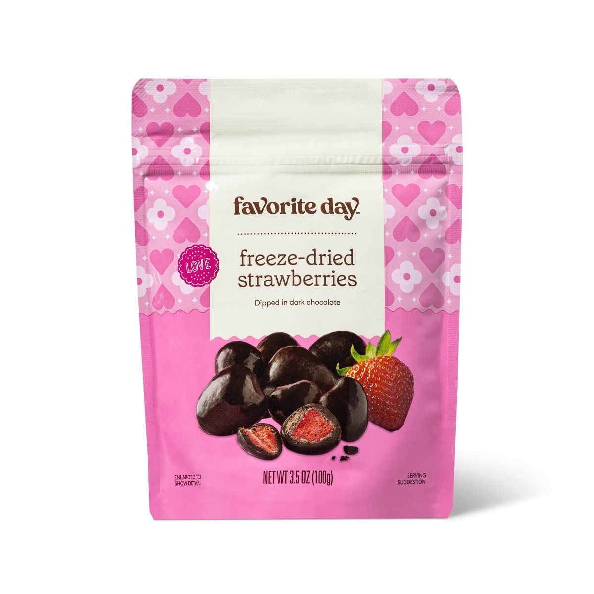 Valentine's Chocolate Coated Freeze Dried Strawberries - 3.5oz - Favorite Day™ | Target