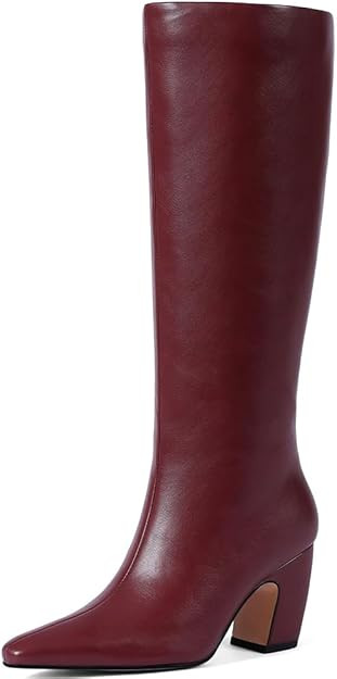 Women's Knee High Boots, Comfortable Square Toe Faux Leather Boot Fashion Long Tall Boots for Rid... | Amazon (US)