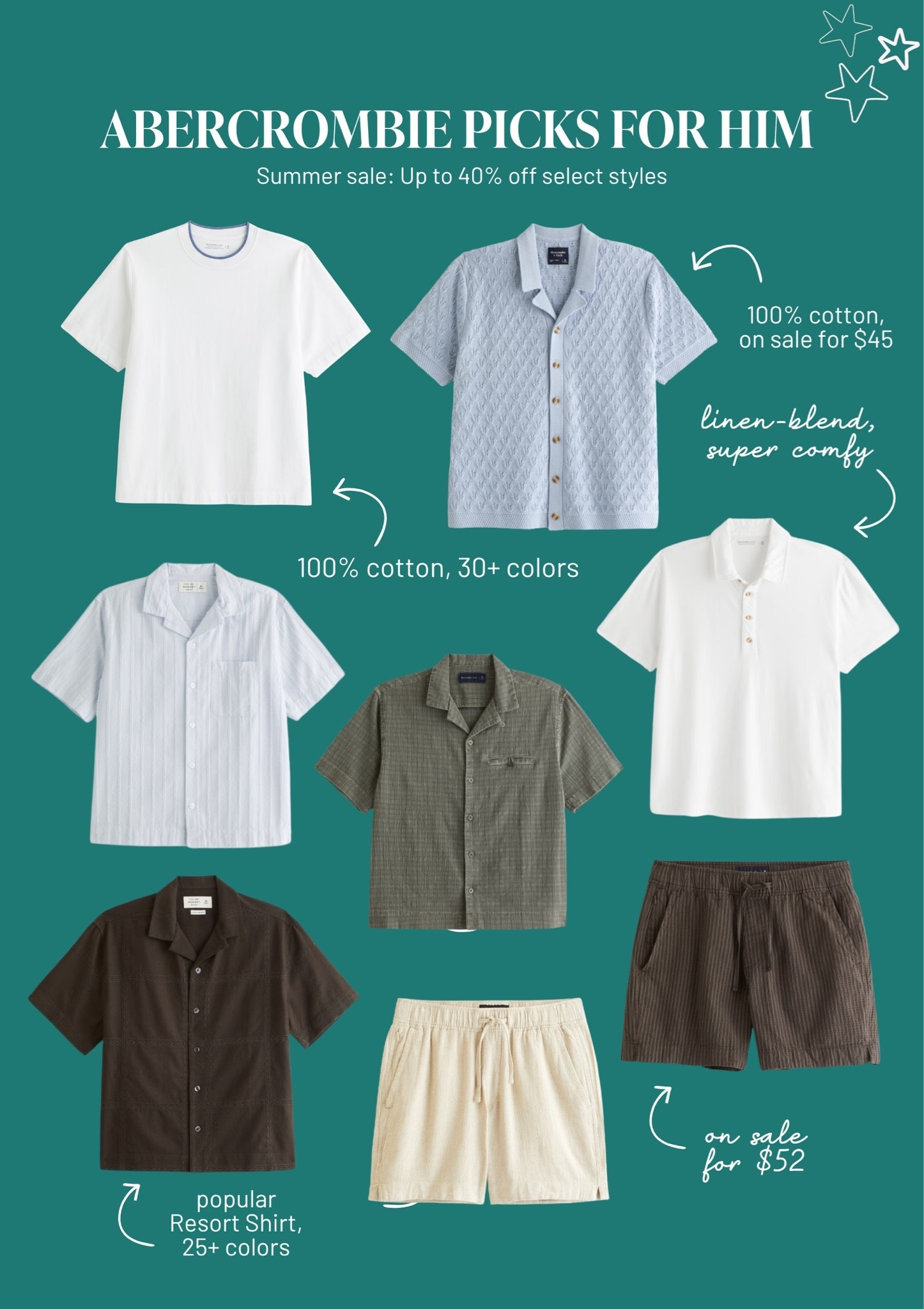 Abercrombie 40% off select styles. Everything I bought for him for vacation!

#LTKootd #LTKMens