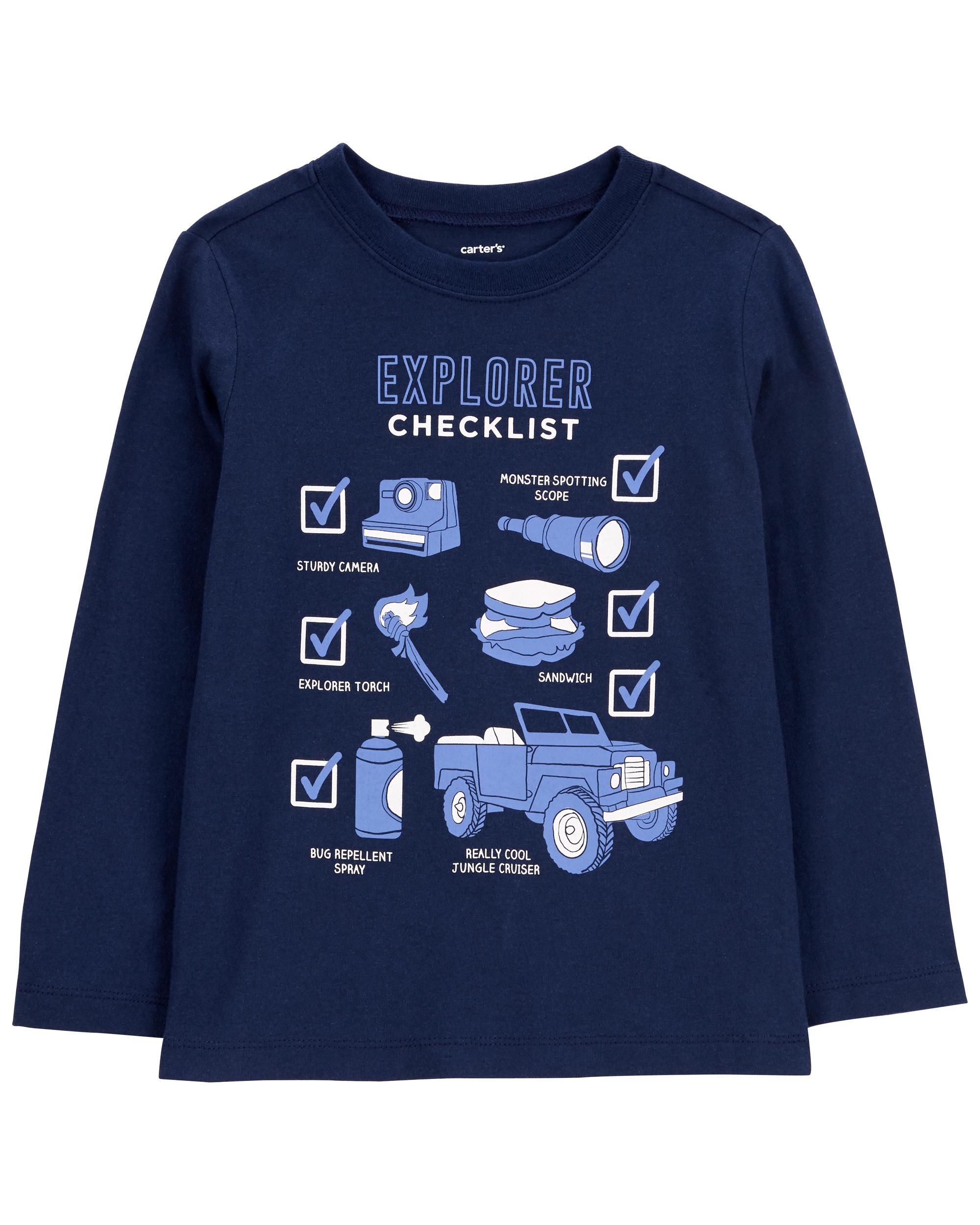 Toddler Explorer Checklist Jersey Tee | Carter's