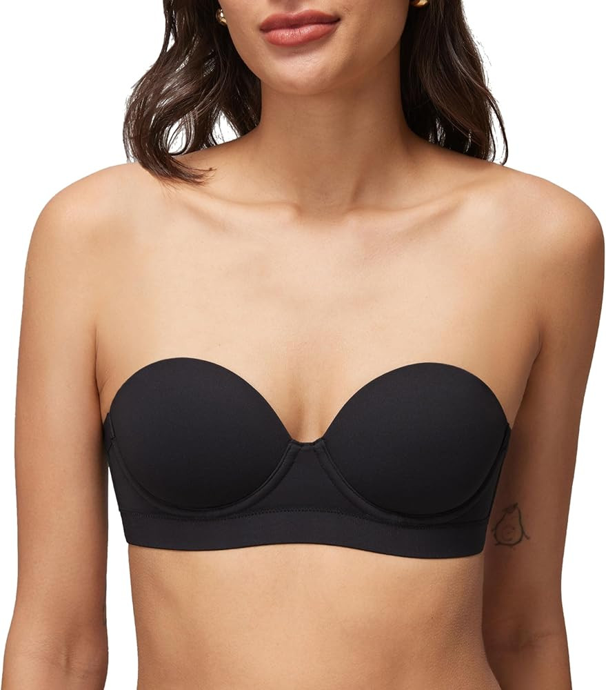 Strapless Bras for Women Small Breasted Balconette Demi Underwire Lightly Lined Seamless Bra 32AA... | Amazon (US)