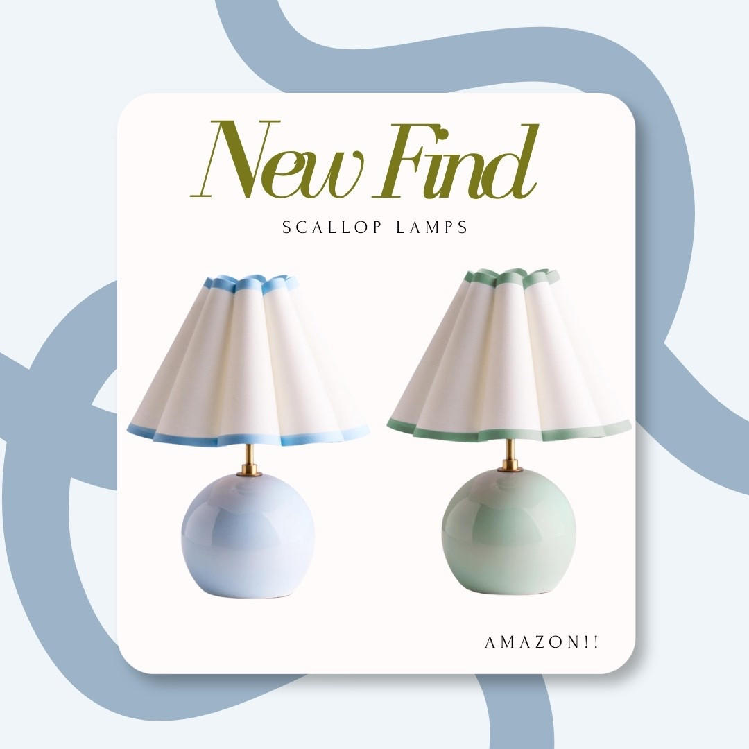 Amazon table lamps!! So many cute colors with a scalloped shade