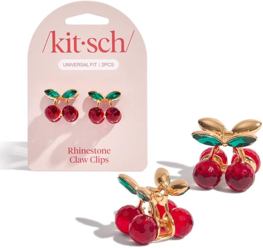 Kitsch Cherry Small Hair Clips for Women – Rhinestones Small Claw Clips | Electroplated Metal S... | Amazon (US)
