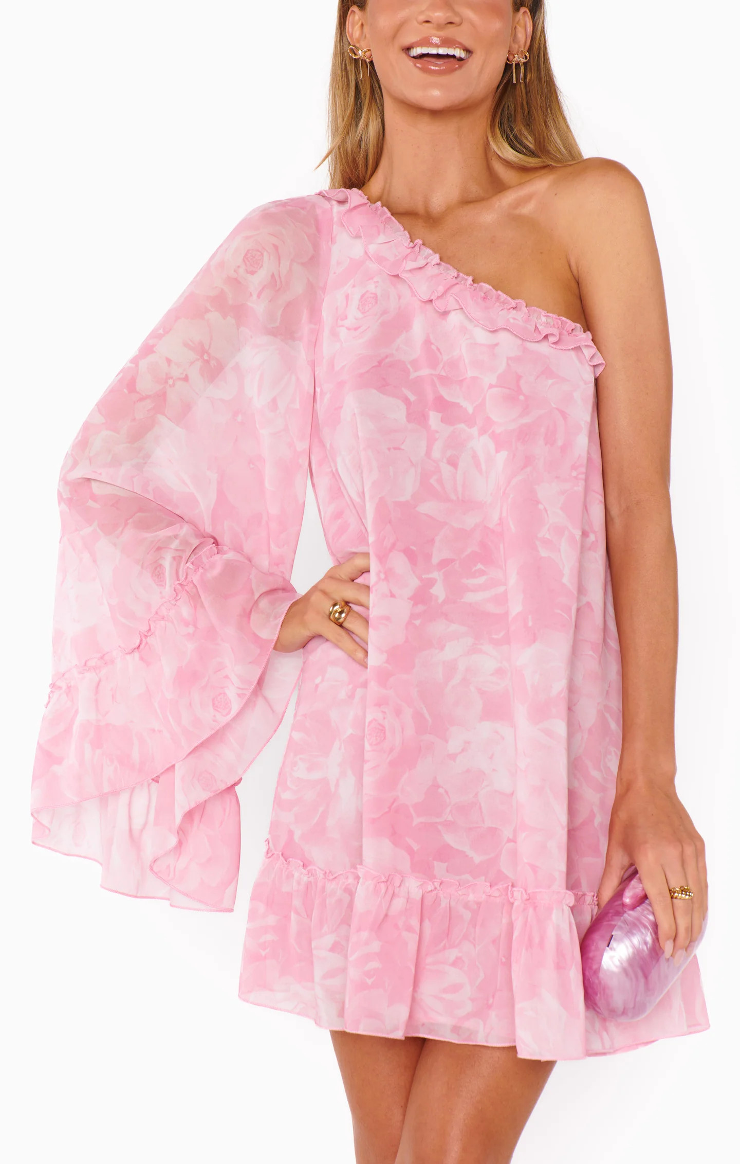 Wonder Mini Dress ~ Pink Fizz Glimmer | Show Me Your Mumu