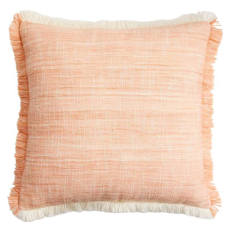 Rose Solid Woven with Fringe Outdoor Throw Pillow, 18" | At Home