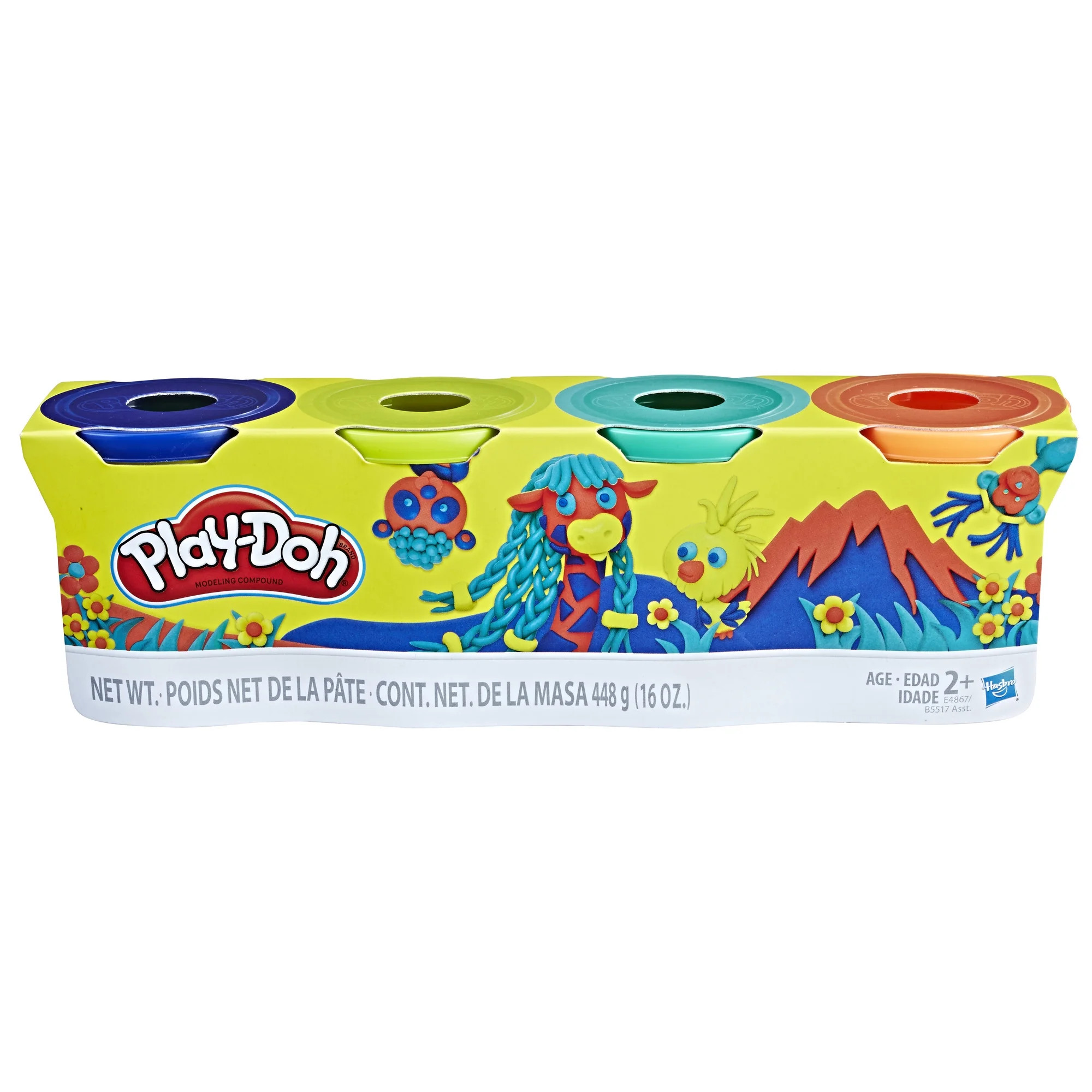 Play-Doh Wild Colors, 4-Pack of 4-Ounce Cans of Modeling Compound - Walmart.com | Walmart (US)