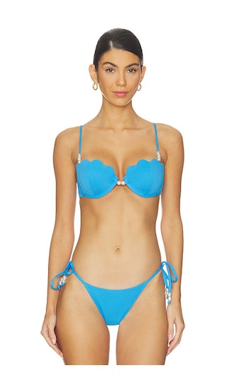 x REVOLVE Sunrise Shell Bikini Top in Cornflower | Revolve Clothing (Global)