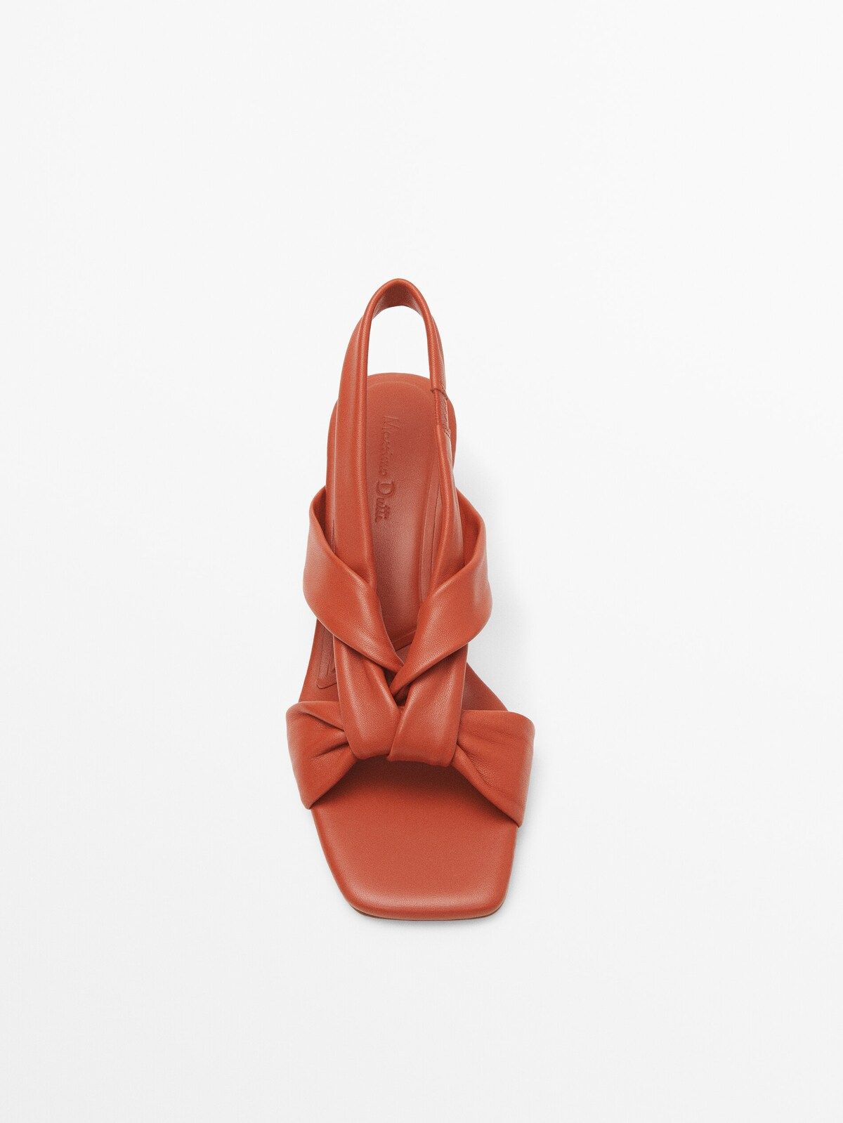 Knotted leather high-heel sandals | Massimo Dutti (US)