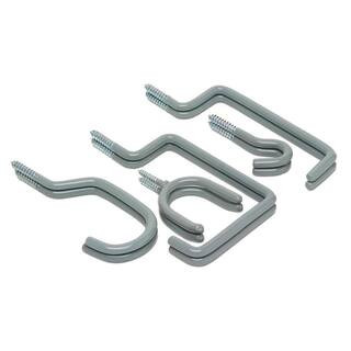 Multi-Use Assorted Garage Storage Vinyl Coated Steel Screw-In Hooks Value Pack (10-Pack) | The Home Depot