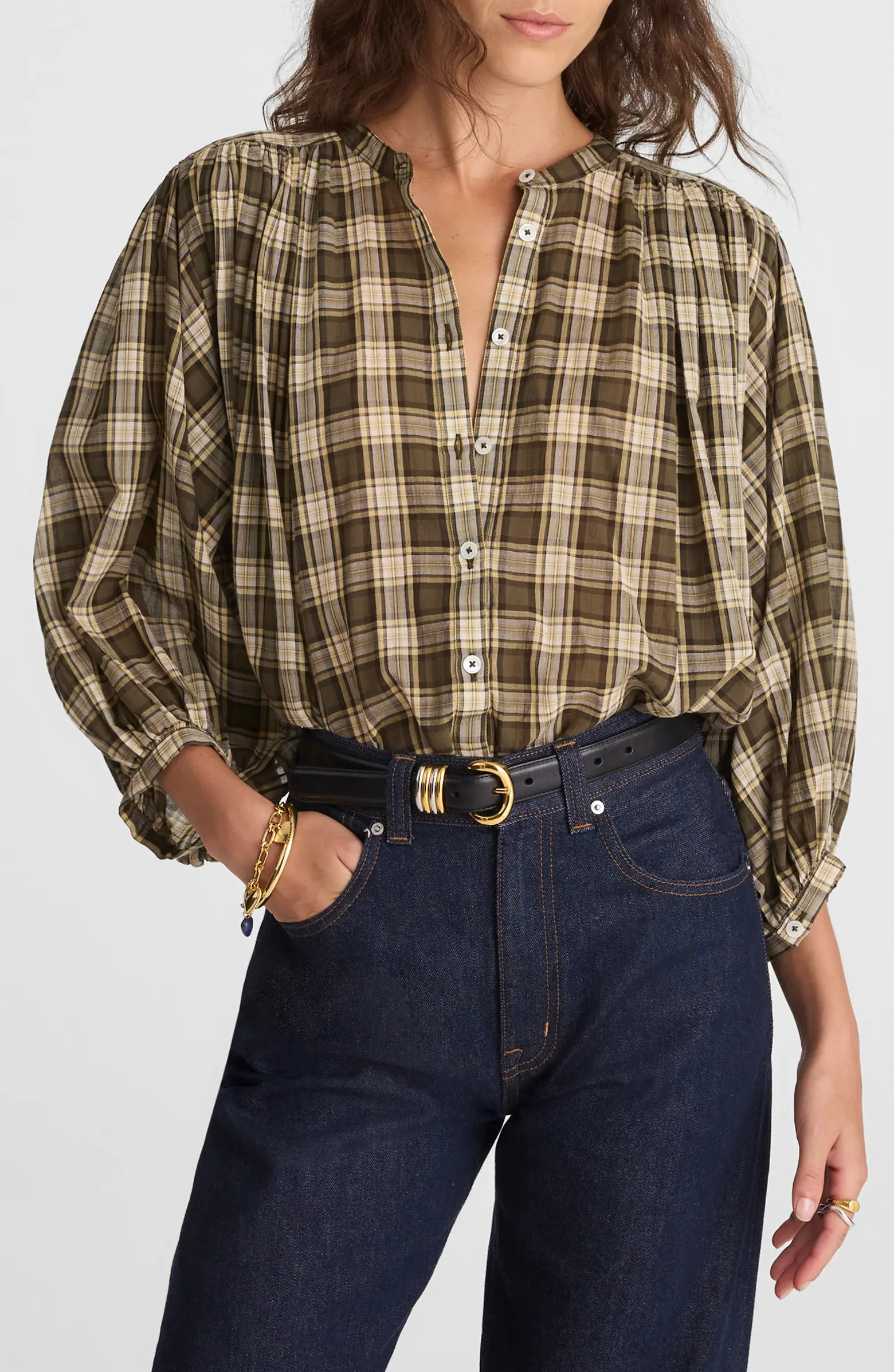 Madewell Balloon Sleeve Cotton Button-Up Top | Nordstrom | Nordstrom