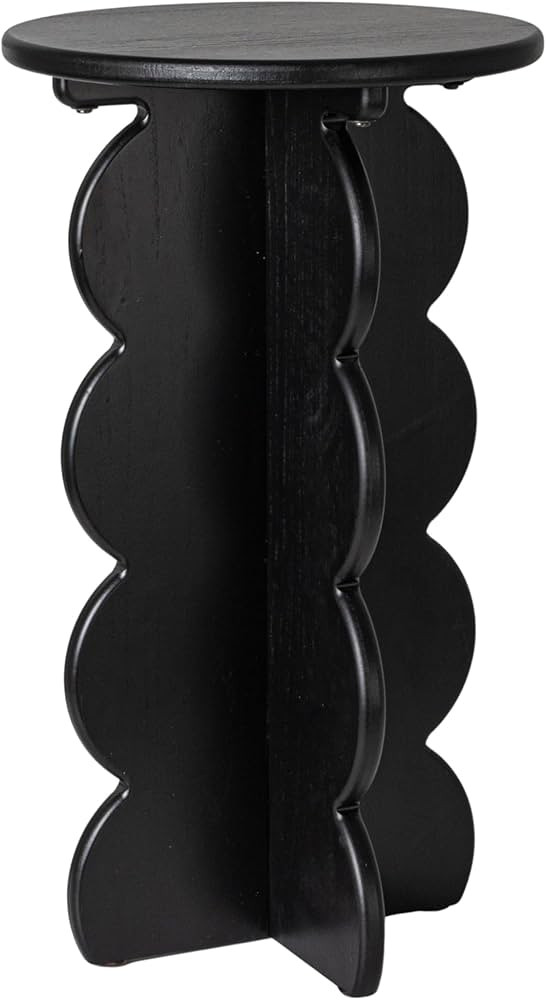 Creative Co-Op Scalloped Edge Accent Table in Matte Black Finish | Amazon (US)