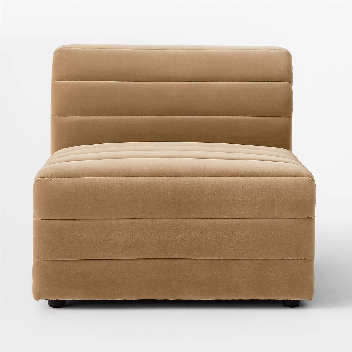 Strato Light Brown Modern Velvet Armless Chair | CB2 | CB2