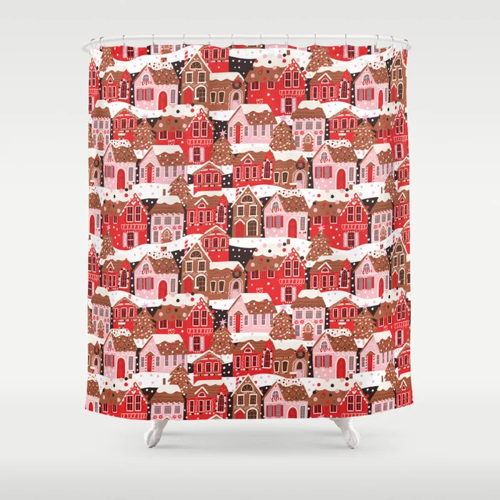 Gingerbread Village Shower Curtain | Society6