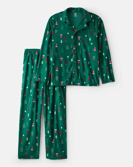 Carter's Adult Christmas Trees Long-Sleeve Loose Fit Pajamas - Green XXL Emerald | Carter's Inc