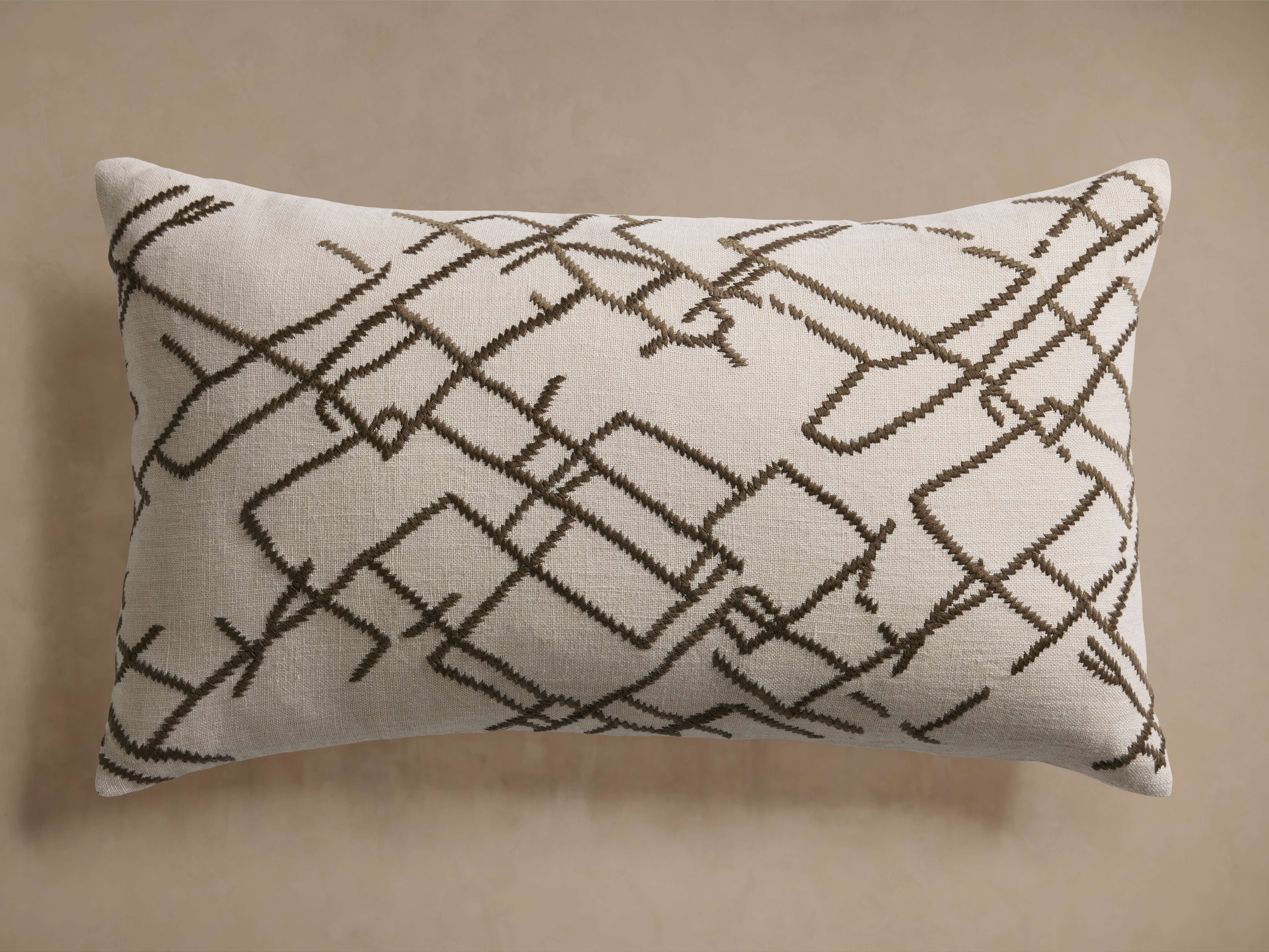 Shae Lumbar Pillow Cover in Olive | Arhaus