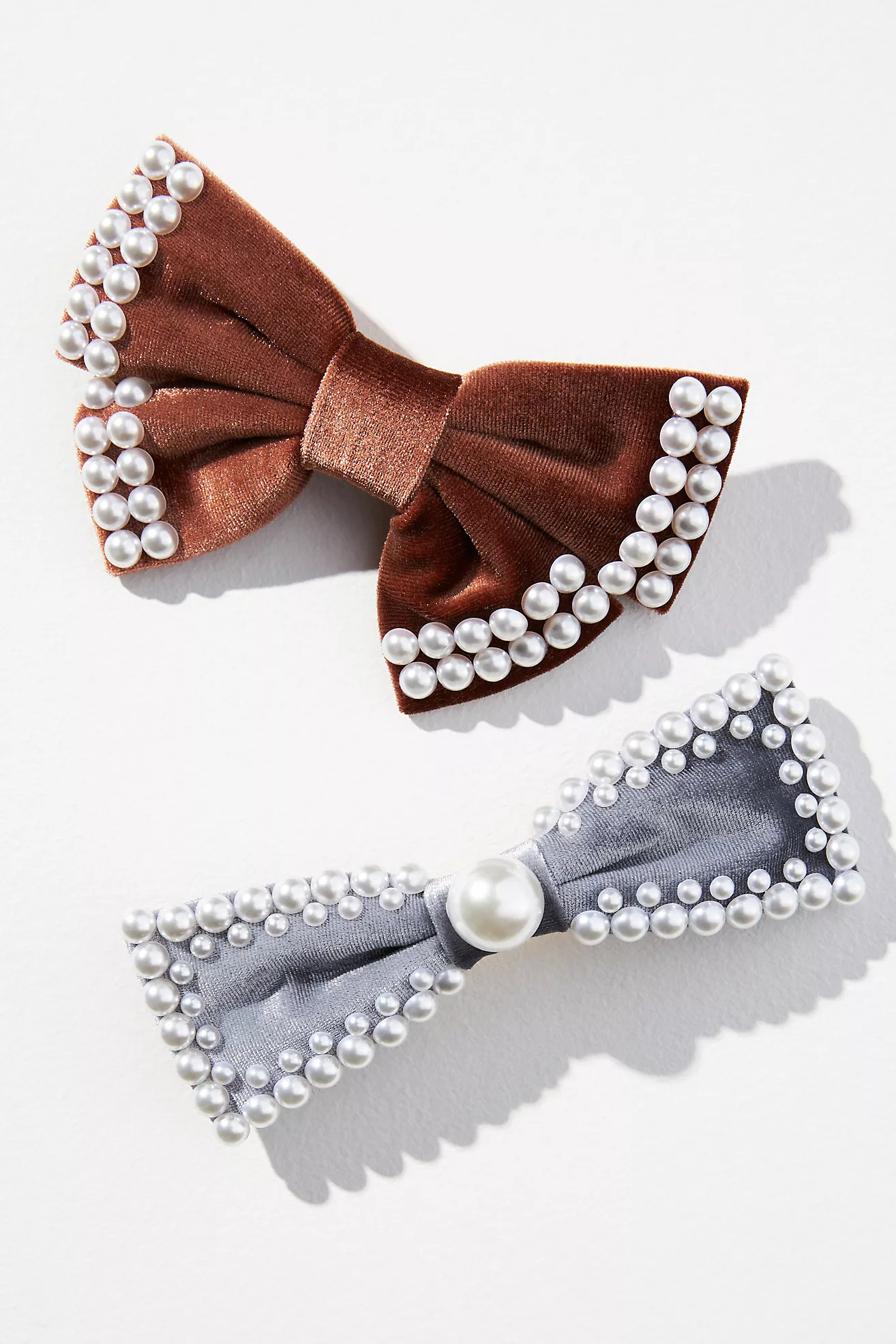 Pearl-Embellished Hair Bows, Set of 2 | Anthropologie (US)