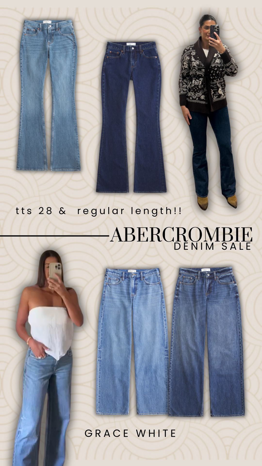 Shop Abercrombie's denim sale today!!

Get 25-40% off all jeans AND STACKABLE w code: DENIMAF until Feb 2nd

tts: 28 & regular length!

denim sale, abercrombie sale, a&f denim sale, denimaf, denim sale finds, viral denim sale a&f, grace white 

 #LTKgrwm #LTKootd #LTKSaleAlert