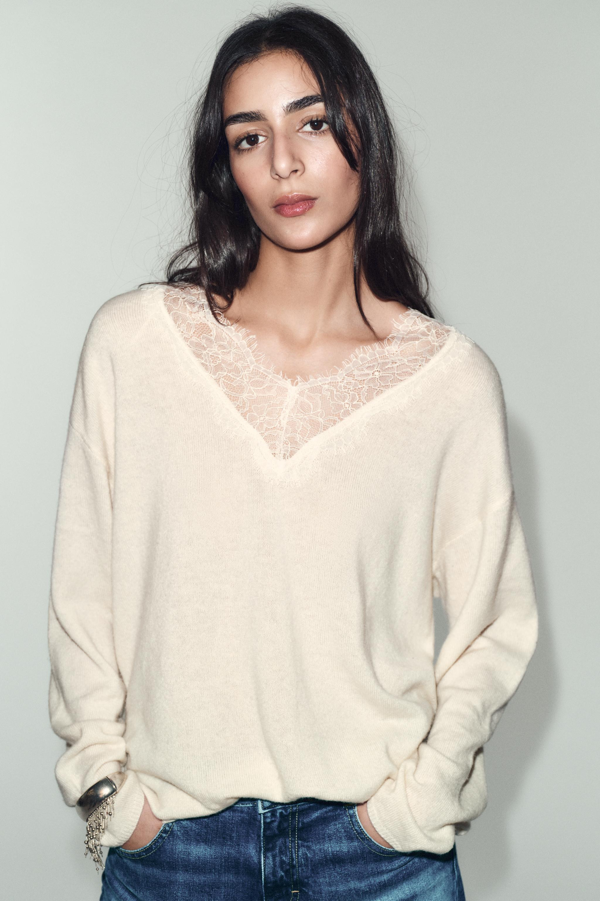 LACE KNIT JUMPER | Zara UK