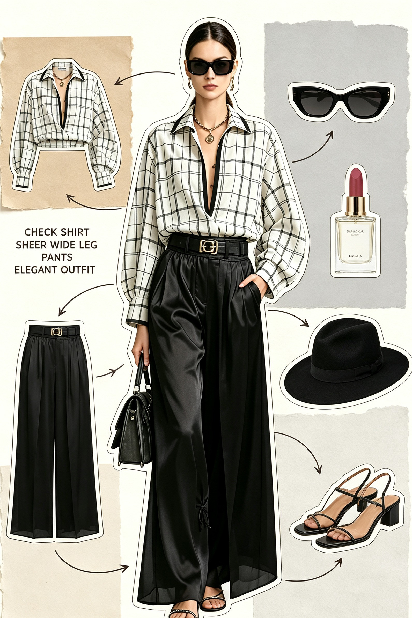 Oversized Grid Check Shirt & Black Satin Wide Leg Trousers Minimal Chic Office Outfit
#SatinWideLegPants
#CheckShirtOutfit
#MinimalWorkwearStyle 

 #LTKootd #LTKOver40 #LTKWorkwear