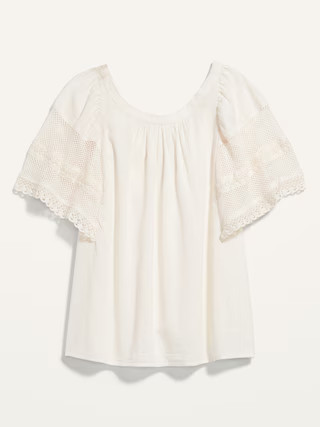 Crochet Flutter-Sleeve Swing Top for Women | Old Navy (US)