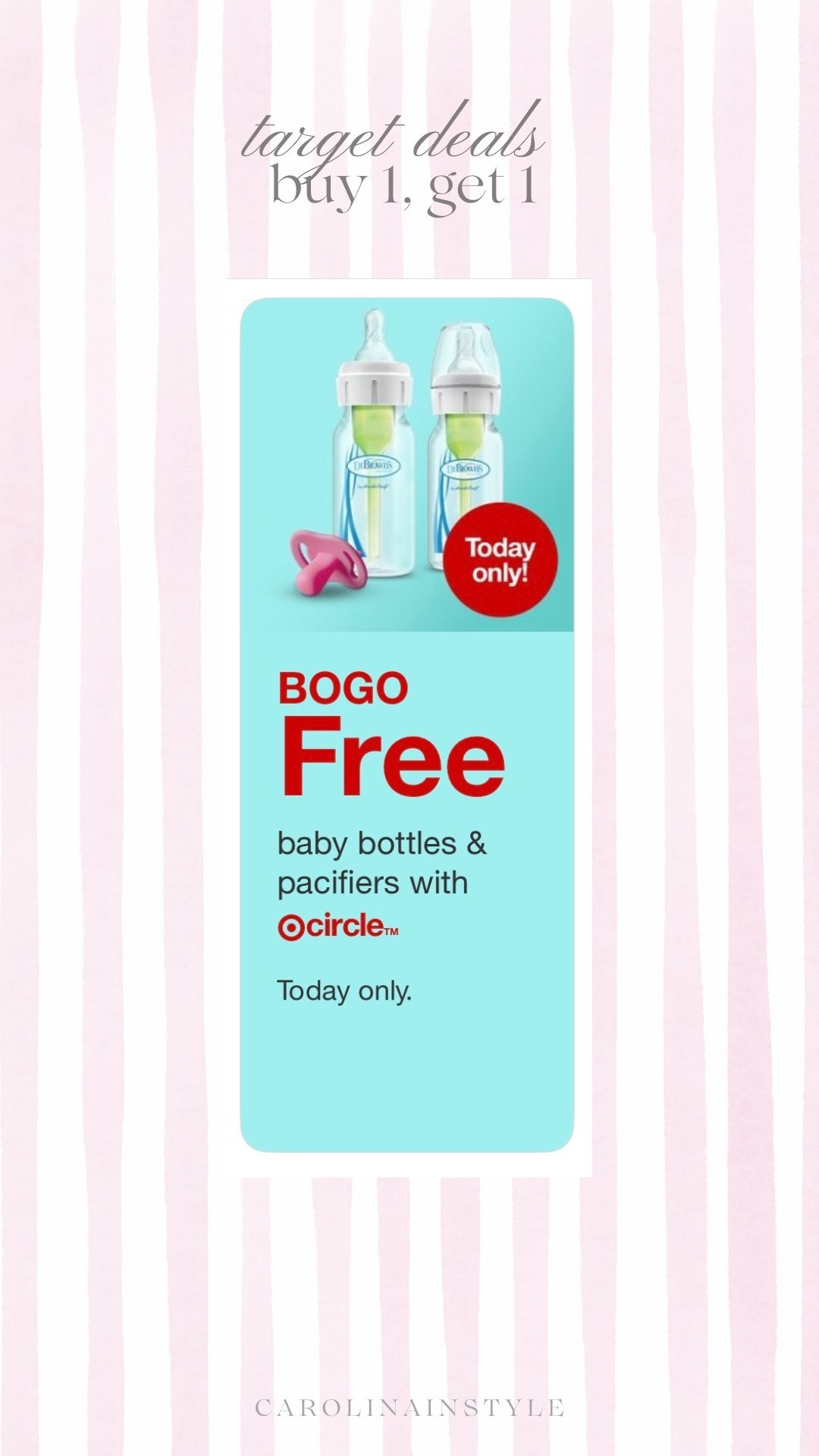 Target has bottles and pacifiers buy on, get one right now! 


#LTKBaby #LTKSaleAlert